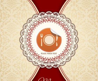 Food Menu Cover With Classical Pattern