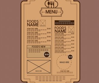음식 메뉴 디자인 클래식 둥근된 모양 스타일