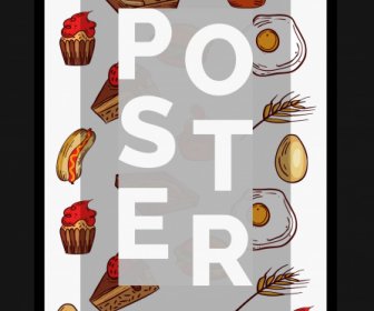 Food Poster Template Colorful Classic Decor