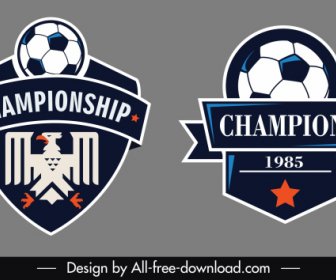 Footbal Liga Logo Template Desain Bentuk Klasik Datar