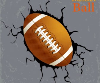 Football Advertisement Ball Cleft Icons Power Style