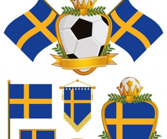 элементы флаг футбол Векторный набор