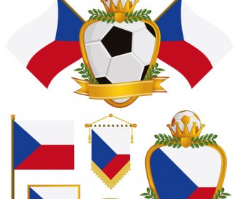 Futbol Bandery Określone Elementy Wektorowe