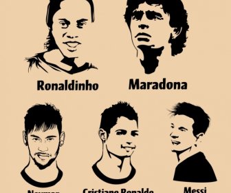 Koleksi potret pesepakbola desain hitam putih