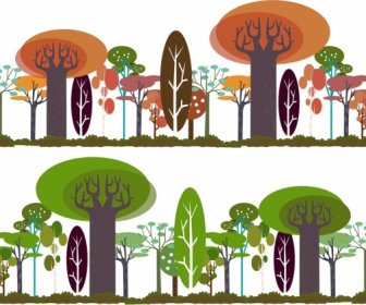 Diseño De Geometría Multicolor De Plantillas De Fondo De Bosque