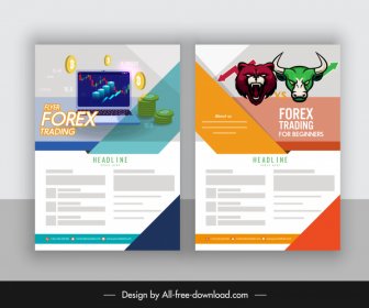 Forex Flyer Vorlagen Business Elemente Tiere Skizze