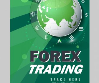Forex Flyer Templates Dynamic Globe Currency Elements Decor