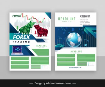 forex flyer templates dynamic low polygonal bear bull earth decor