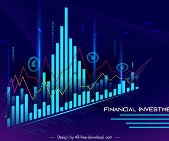 Forex Trading Banner Template Dynamic 3d Chart Sketch