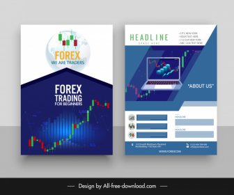 Forex Trading Flyer Vorlage Elegante Chart Laptop Dekor