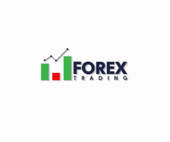 Template Logo Trading Forex Elemen Grafik Datar Desain Teks