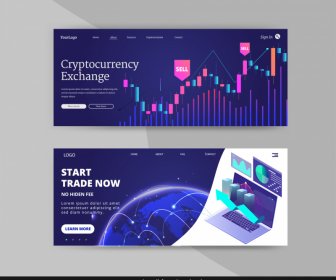 Forex Trading Poster Templates Chart Globe Computer Sketch