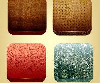 Quattro Set Di Icone Reticolo Quadrato Ecologico
