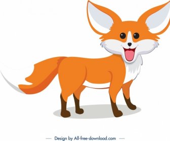 Fox Ikon Berwarna Lucu Kartun Karakter Sketsa