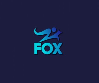 Fox 3D Dan Template Logo Minimalis Desain Dinamis Datar Gelap Modern