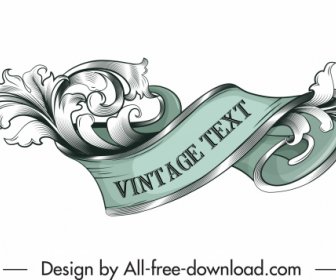 Elemen Desain Bingkai Dekorasi Berputar 3d Vintage Yang Elegan