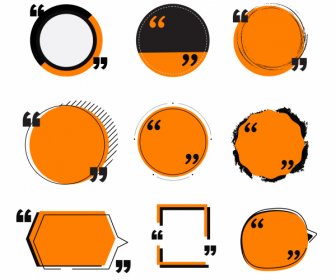 Rahmenvorlagen Flache Klassische Kreise Quadratische Sprechblasen