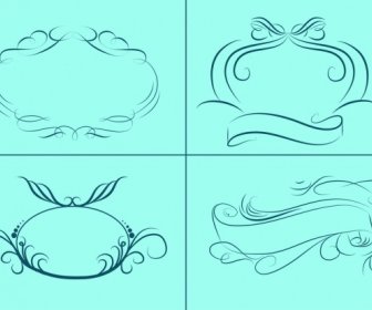 Frames And Ribbon Sketch Collection Classical Decorative Curves