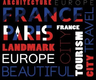 Capitale Di Francia Pubblicità Banner Lettering Design Piatto Decorazione