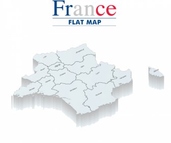 Francia Banner Publicitario Boceto De Mapa 3D