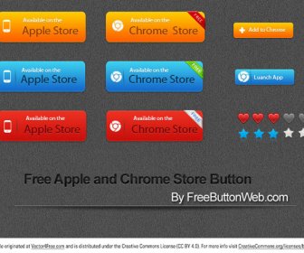 free apple and chrome store vector button