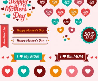 Free Cute Mothers Day Sale Vectors Icons Banners