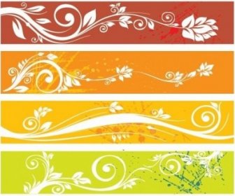 Бесплатные цветочные баннеры графических векторов