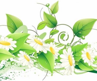 Free Green Floral Vector Illustration