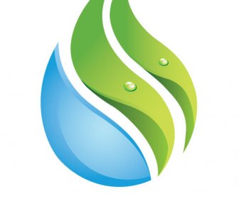 água Natural Livre Folha Logotipo