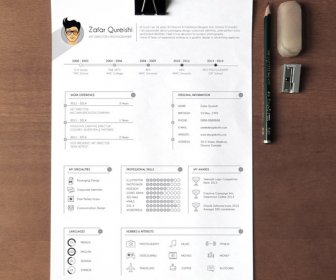 Free Curriculum Profesional CV Template Para Diseñadores Gráficos