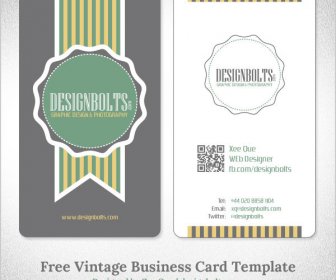 Kostenlose Einfache, Aber Elegante Vintage Visitenkarte Design-Vorlage Mit Qr-code