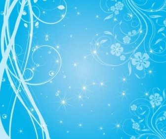 Free Swirly Azul Estrellas Design Vector Background