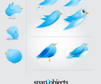 Kostenlose Twitter Vögel Symbole Vektor