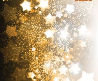 Bebas Vektor Abstrak Golden Bintang Natal Latar Belakang