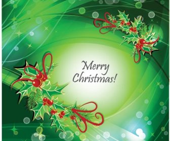 Free Vector Abstract Green Merry Christmas Lighting Background