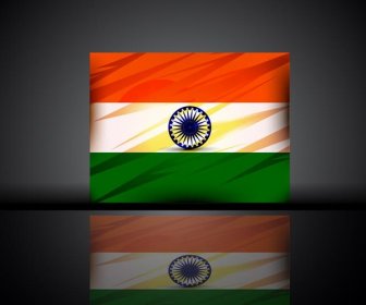 Бесплатные Векторные абстрактный индийский флаг с отражением