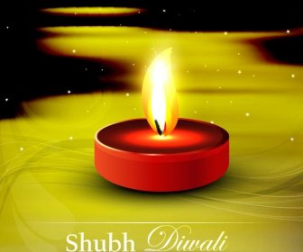 Garis-garis Abstrak Vektor Gratis Pada Hijau Shubh Diwali Kartu Ucapan Template