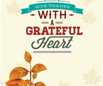 Free Vector Always Give Thanks Happy Thanksgiving Invitation Card
