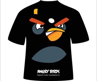 бесплатные векторные сердитые птицы футболки дизайн