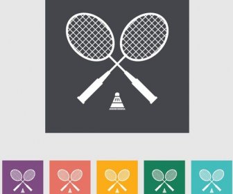 Kostenlose Vektor-Badminton-Metro-Stil-Icon-set
