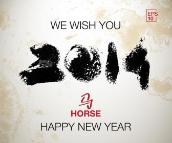 免費向量美麗的中國新年快樂書法