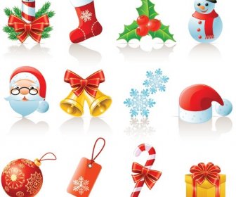 Kostenlose Vektor-schöne Weihnachts-Icons