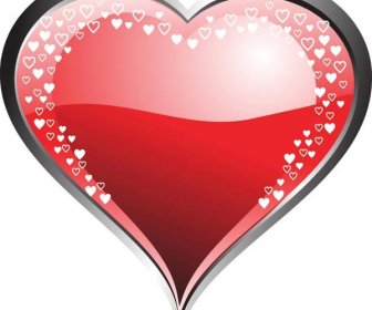 Free Vector Beautiful Glossy Valentine Day Love Heart