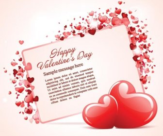 Vektor Gratis Kartu Cinta Hari Valentine Bahagia Yang Indah