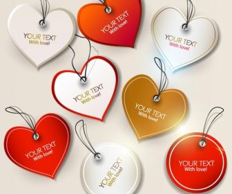 Ücretsiz Vektör Güzel Kalp şekli Renkli Kalp Etiketi