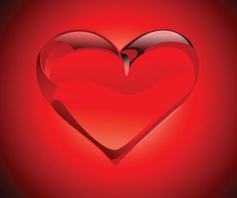 Bebas Vektor Indah Jantung Bentuk Bayangan Pada Latar Belakang Merah