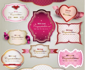 Vektor Gratis Indah Cinta Valentine Hari Spanduk Dan Label