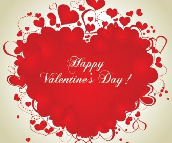 Bedava Vektör Güzel Valentine8217s Günü Kalp Kartı Swirls