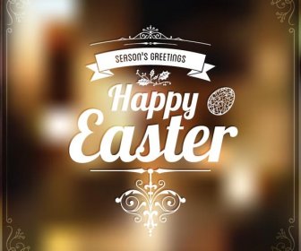 Free Vector Beautiful Typography Happy Easter Label
