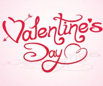 Bebas Vektor Kaligrafi Hari Valentine Yang Indah